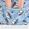 Softan Kids Snuggies Wearable Fleece Blanket with Sleeves & Foot Pocket for Kids Boys Girls, Lightweight Soft Blanket,Shark #4