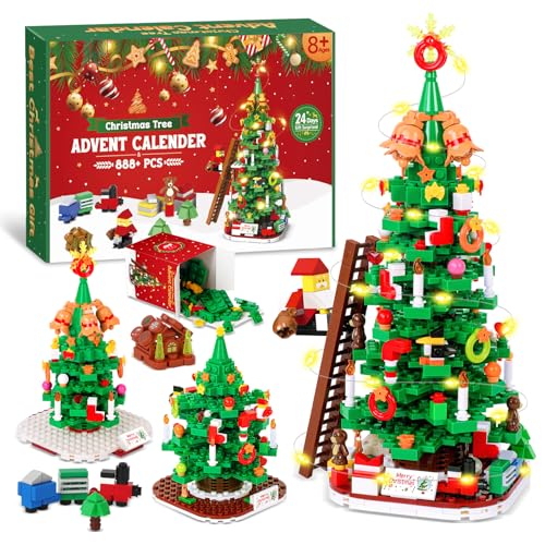 PITMT Calendario Avvento 2025 Bambini, 24 Giorni Calendario dell'Avvento Blocchi da Costruzione Albero di Natale con...