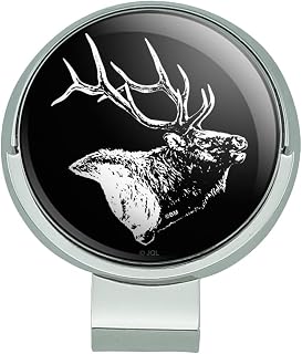 Bull Elk Illustration Golf Hat Clip With Magnetic Ball Marker