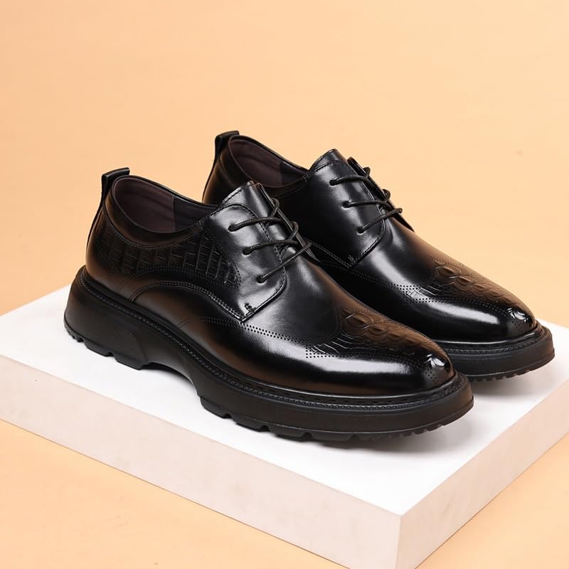 Men's Dress Shoes Classic Patent Leather Business Formal Oxfords Shoes Casual Wedding Office Pointed Toe Derby Shoe for Men4