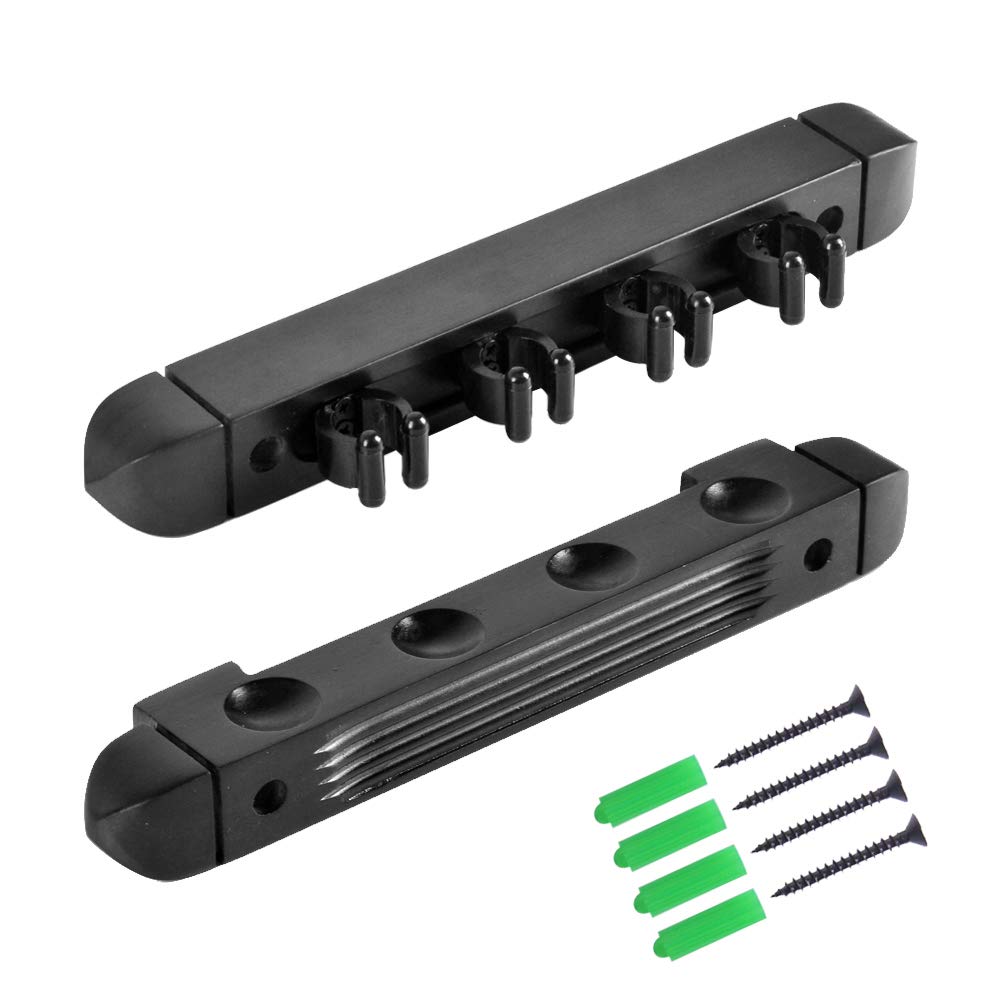 RUP Pack of Pool Stick Holders, Wall Mounted Billiard Cue Holder, Wooden Pool Cue Holders with 4 Cues, Billiard Cue Racks Set (Black, Only rack no accesories included)-picture-17