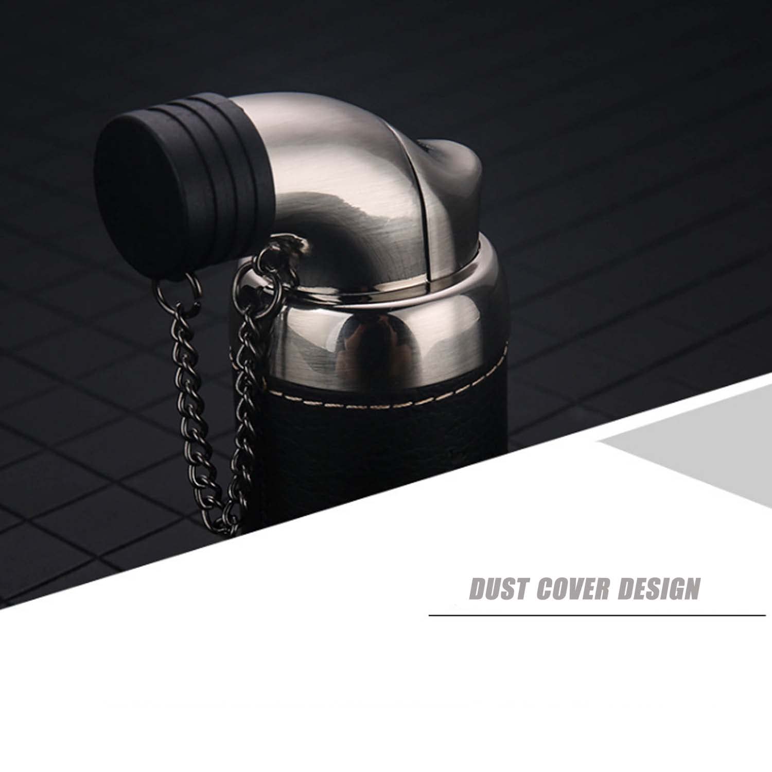 Briquet Torche Flamme Puissante à 4 Jets Butane Rechargeable Cigare Briquet avec Cache-poussière Bas Ajustement de la Flamme et Punch Au Cigare Concevoir