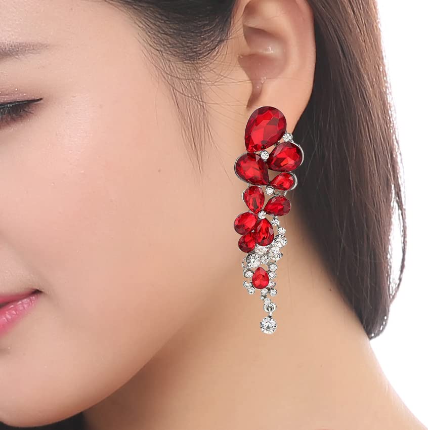 Gold-Plated Silver Crystal Earrings Jewelry