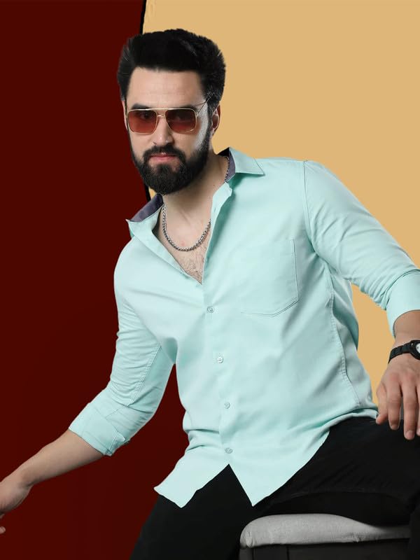 Image of PinkMint Combo of Men Casual Cotton Full Sleeves Formal Regular Slim Fit Plain Office Shirts