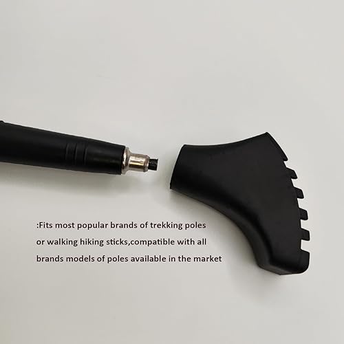 Miniatura 4 de Juego de 9 puntas de goma de repuesto para bastones de senderismo, bastones de senderismo, protectores universales de 9 piezas, bolsa de transporte