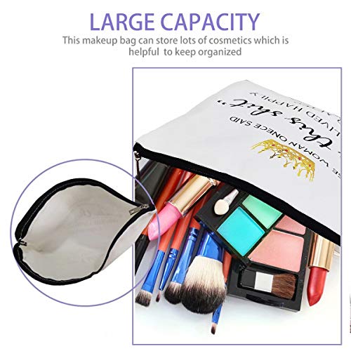 Travel Bag Adventure Awaits Cosmetic Bag Nature Linen Cotton World Map Makeup Case Great Gift for Women Friends Bestie Daughter Graduation Friendship Birthday Gifts,10x7.5 Inch3