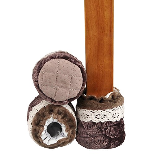 WarmHut Chair Leg Socks, 16pcs Table Furniture Leg Feet Tips Cloth Socks, Wood Floor Protectors, Home Decoration (Flannel Brown) - Thumbnail 7