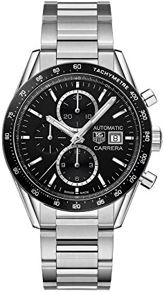 Tag Heuer Men&#39;s Carrera 41mm Steel Bracelet &amp; Case Automatic Black Dial Analog Watch CV201AL.BA0723