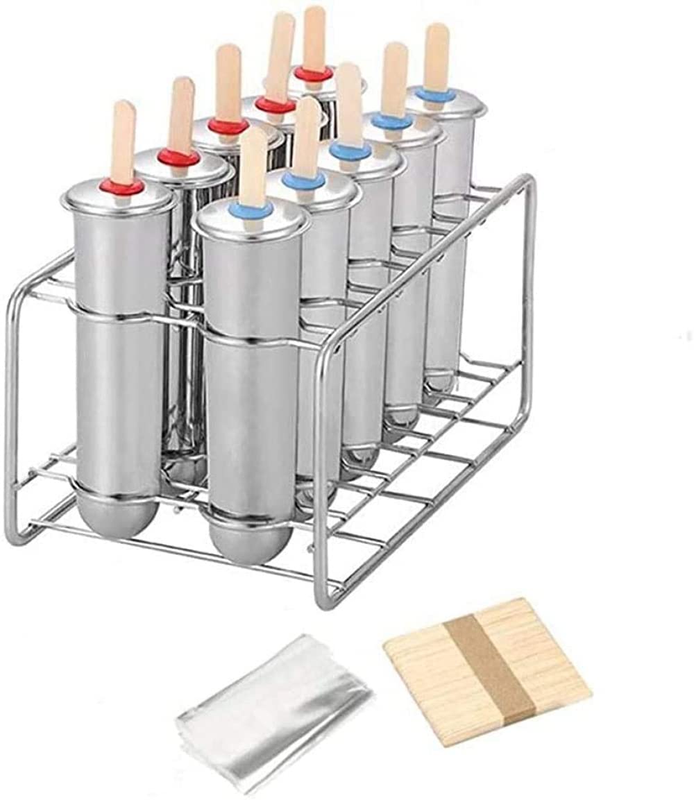 Moldes para paletas de Acero Inoxidable Cepillos para palitos de Helado para el hogar Moldes para Hielo innovadores de Frutas DIY,