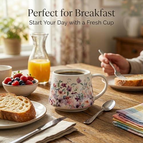 Mug floral de cerámica 12oz con caja de regalo miniatura 2