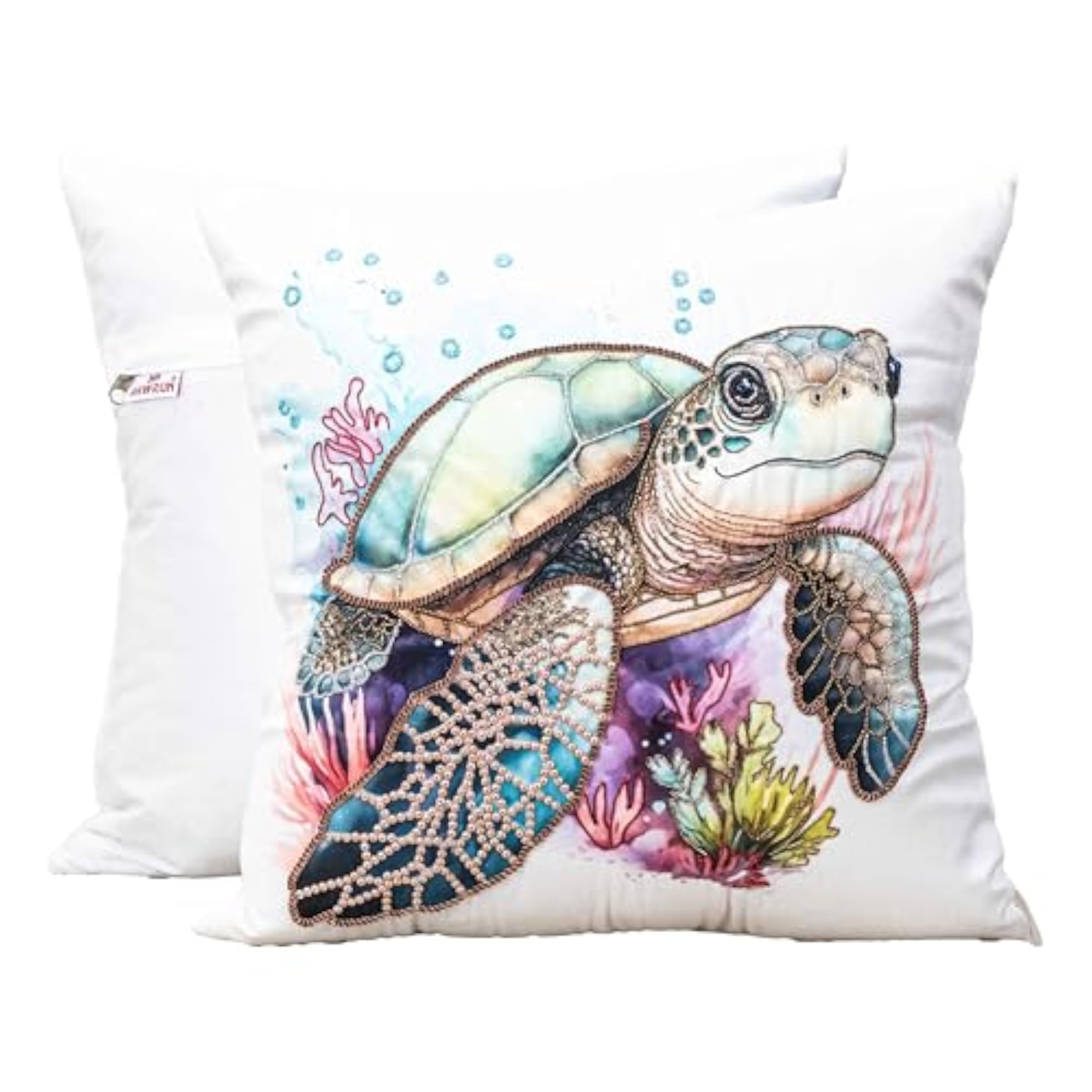 Tortoise Handwork Velvet Cushion Cover, 16x16