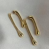 SELCOA Pendientes Colgantes con borlas y Cadena Larga para Mujer, aretes Colgantes, Color Dorado y Plateado, línea de perforación, joyería para la Oreja