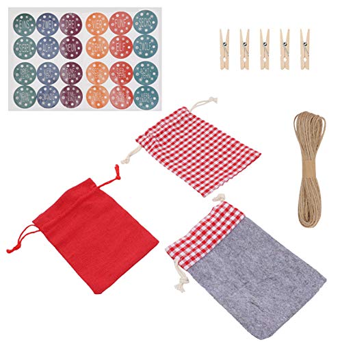 FARUTA Bolsa de regalo de lino de Navidad, bolsas de arpillera de Navidad, bolsas de almacenamiento de dulces para niños LIXSLT (color: colores surtidos, tamaño: 20 x 12 cm) Cover