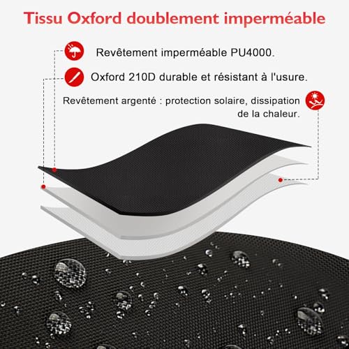 Housse de chaise longue de patio robuste et imperméable contre les intempéries - 4