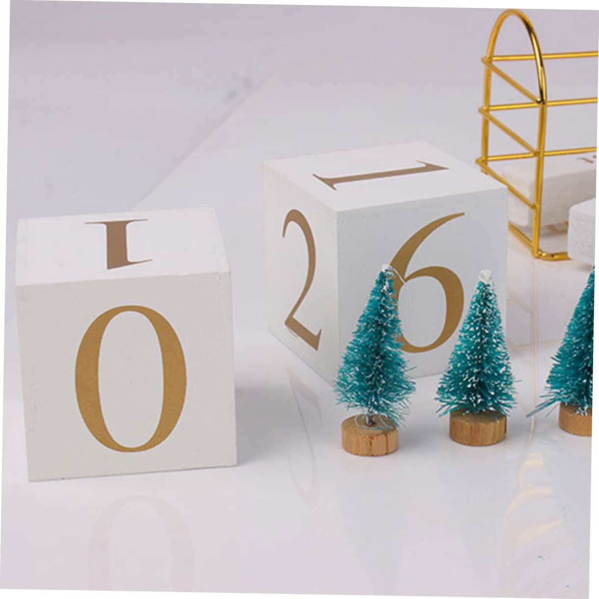 SEWACC 3 Piezas Calendario de escritorio con hojas de ginkgo decoración escritorio calendarios de mesa decoración de oficina Calendario perpetuo programar calendario adorno de escritorio