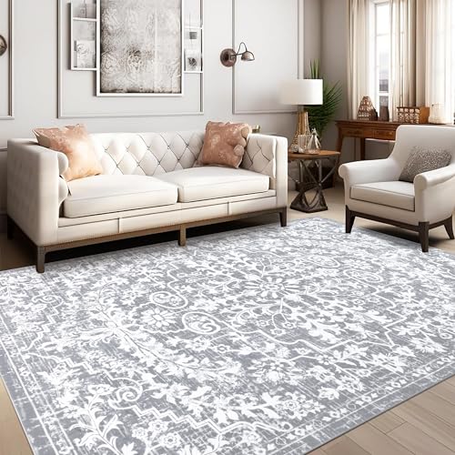 Pauwer Boho Area Rug 5x7 Washable Rugs for Living Room Vintage Non Slip Area Rug Ultra Soft Throw Rugs Carpet for Bedroom Dining Room Dorm