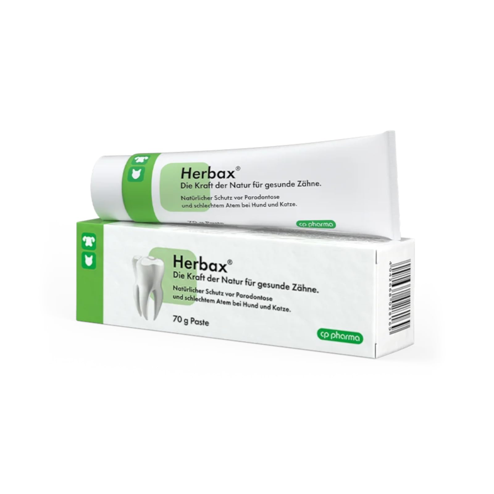 cp-pharma Herbax Pasta de dientes | Paquete doble | 2 x 70 g | Cuidado dental para perros y gatos | Con aceites naturales