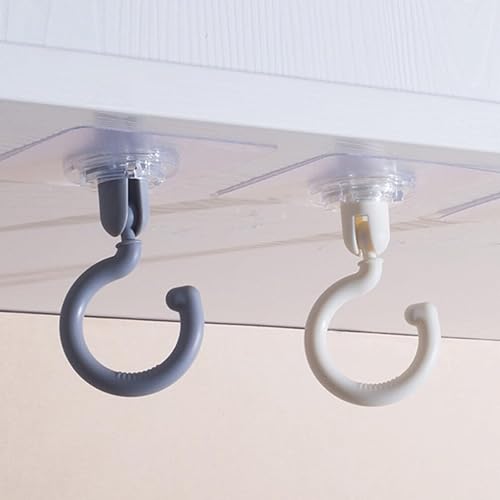 Miniatura 2 de 4 ganchos giratorios de techo para bata, ganchos de pared para colgar en la pared, ganchos adhesivos con ventosa, gancho para toallas, colgador