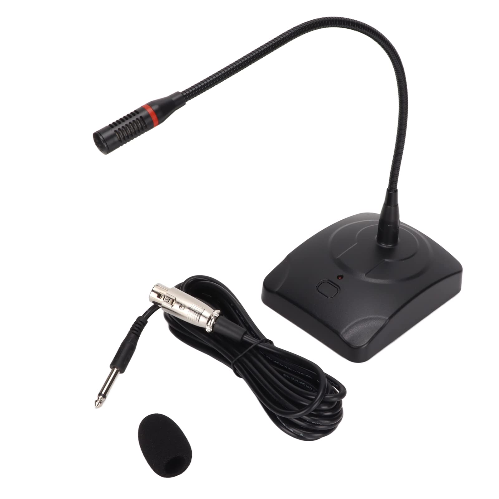Microfono da Tavolo Cablato, Microfono a Condensatore Omnidirezionale, Collo D'oca Regolabile a 360 Gradi, con Cavo da XLR a 6,35 Mm, per Conferenze/discorso Web/registrazione di Trasmissioni, Ecc.