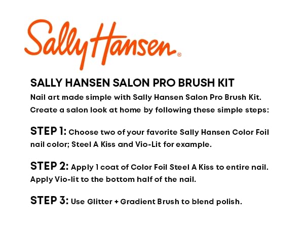 Sally Hansen Nail Salon Pro Brush Kit | Nail Art Brush Set with Precision Detailing Tools | Create Lines, Stripes & Designs | Easy-to-Use Nail Art Brushes image 4