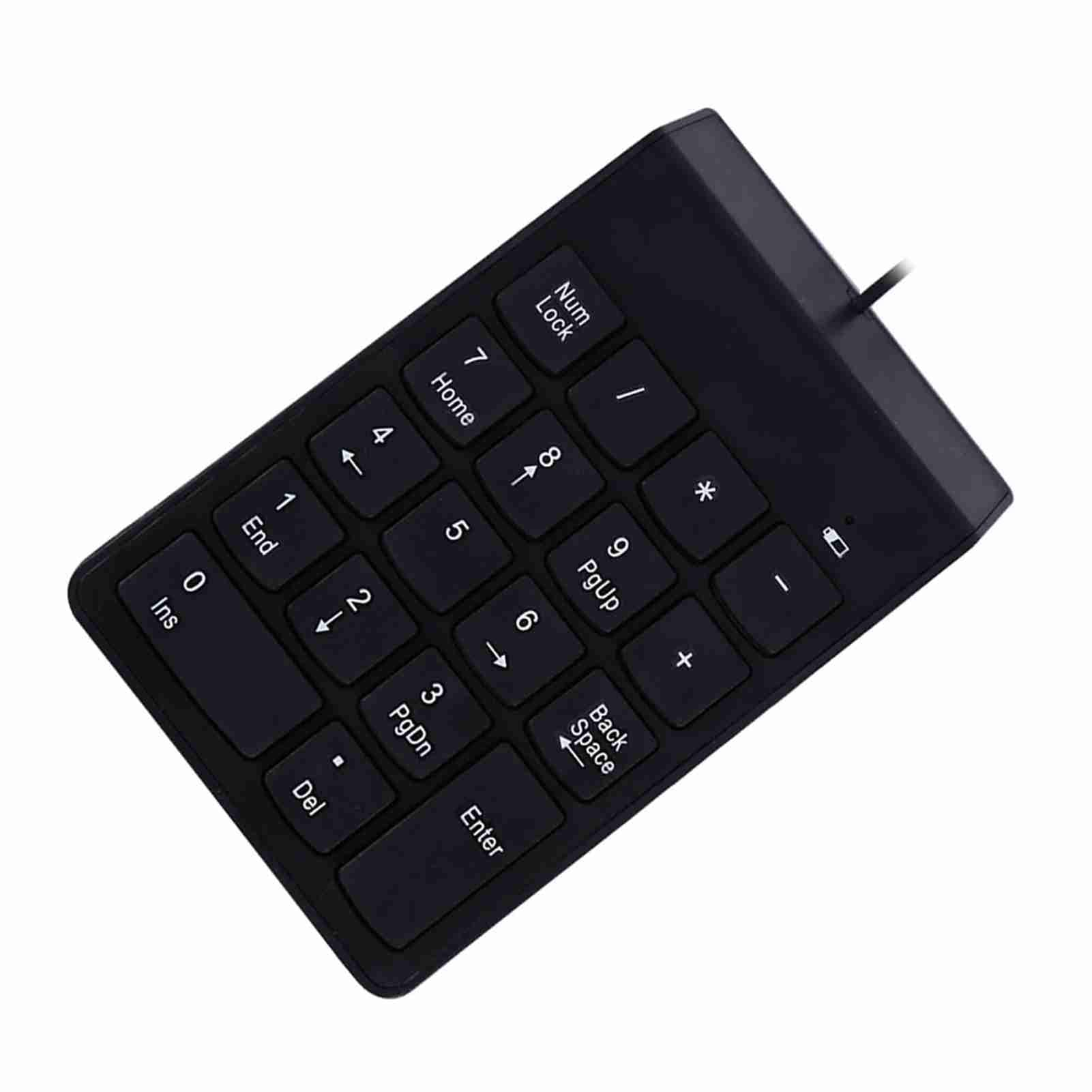 Generic Klawiatura Numeryczna Mini USB 18 Klawiszy Odporny na Zalanie do Laptopa Komputer Stacjonarny Pro Materiał ABS Czarny 1 szt.