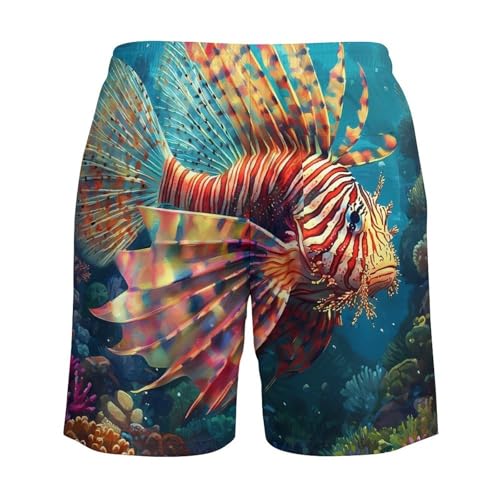 Lionfish Tropical Fish Mens Swim Trunks with Quick-Drying Lining Beach Shorts for Outdoor Sports4