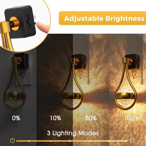 Image of L LOHAS LED Night Lights Plug Into Wall: 2 Pack Star Projector Nightlight, Dusk to Dawn Sensor, 3000K Soft White, 330Rotating Globe Night Light for Bedroom, Hallway, Home Decor, Gaming Room