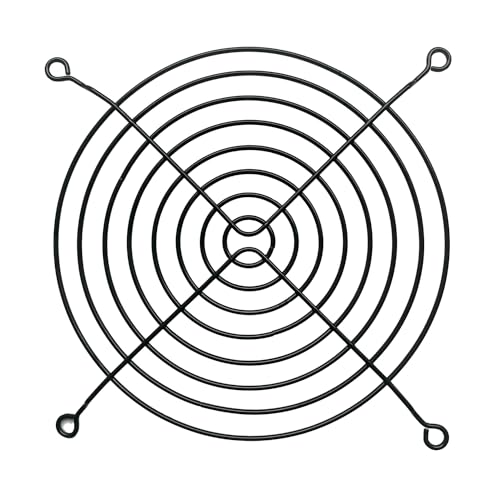 140mm Black Fan Grill/Guard with Screws (2 Pack)