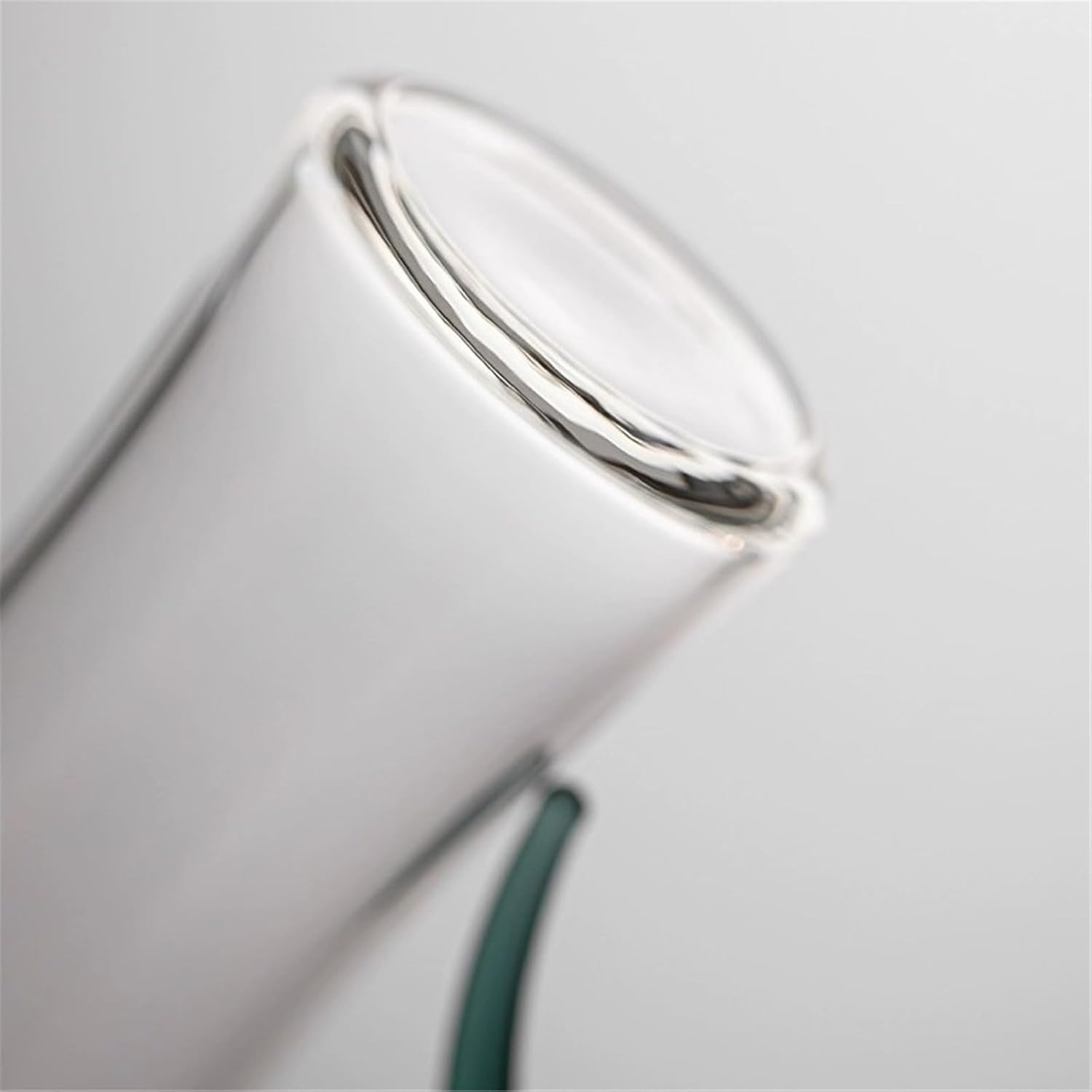 Glass Cups 180ml Clear Cup with Dark Green Handle, Slim Waist Heat-resistant Teacup for Juice