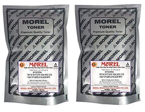 morel TK1178 Toner Powder Pouch for KYOCERA M2040dn, M2540dn, M2540dw, M2640idw FS-1110, FS-1024, FS-1024MFP, FS-1124, FS-1124MFP Printer , 2 Packets of 100 GMS Each