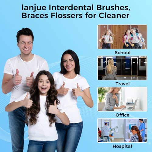 Image of 100 Pcs Interdental Brushes, Braces Flossers for Cleaner | Braces Brush Soft Dental Brushes Toothpicks Dental Floss Picks Dental for Braces Oral Cleaning(Black, White)
