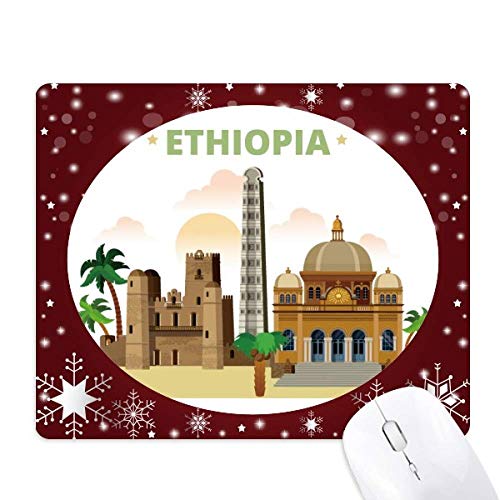 Éthiopie tapis de souris hiver flocon de neige pour bureau Ville Castle
