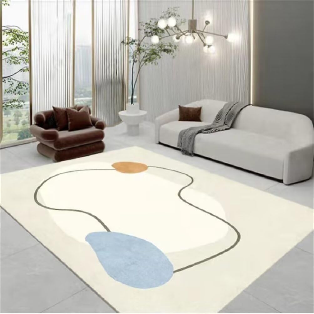 Tapis lavable au design minimaliste moderne pour salon et salle à manger