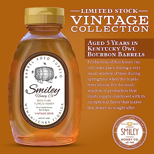 Smiley Honey, Miel Tupelo Añejada en Barril 16oz miniatura 2