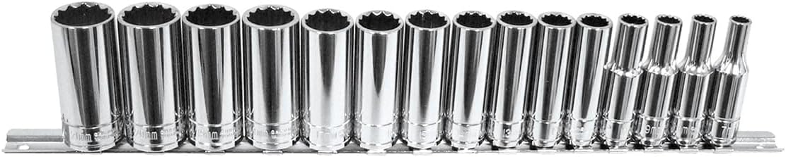 K Tool International SOC SET 15PC 3/8DR MET DP 12PT