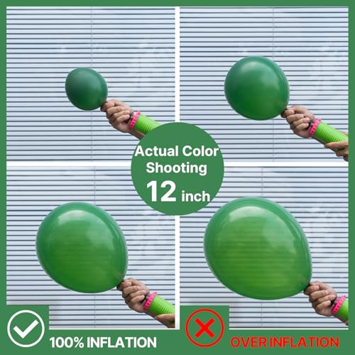 Image of PartyWoo Green Balloons 138 pcs Different Sizes Pack of 18 12 10 5 Inch Dark Metallic Green Balloon Arch Kit Garland For Birthday Graduation Forest Theme Party Decorations Green-Y56 and Green-103