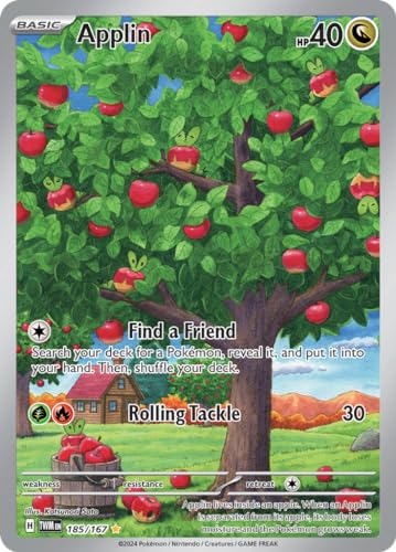 Pokemon – Applin 185/167 – Twilight Masquerade – Illustration Rare – Full Art – Alternate