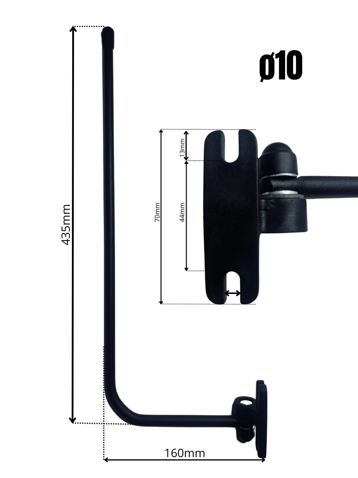 2 espejos retrovisores exteriores ø10 tractor excavadora 174 x 120 mm soporte espejo brazo largo