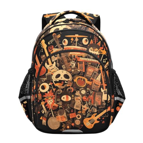 Sac pour tout-petits avec motif instruments de musique et crâne coloré