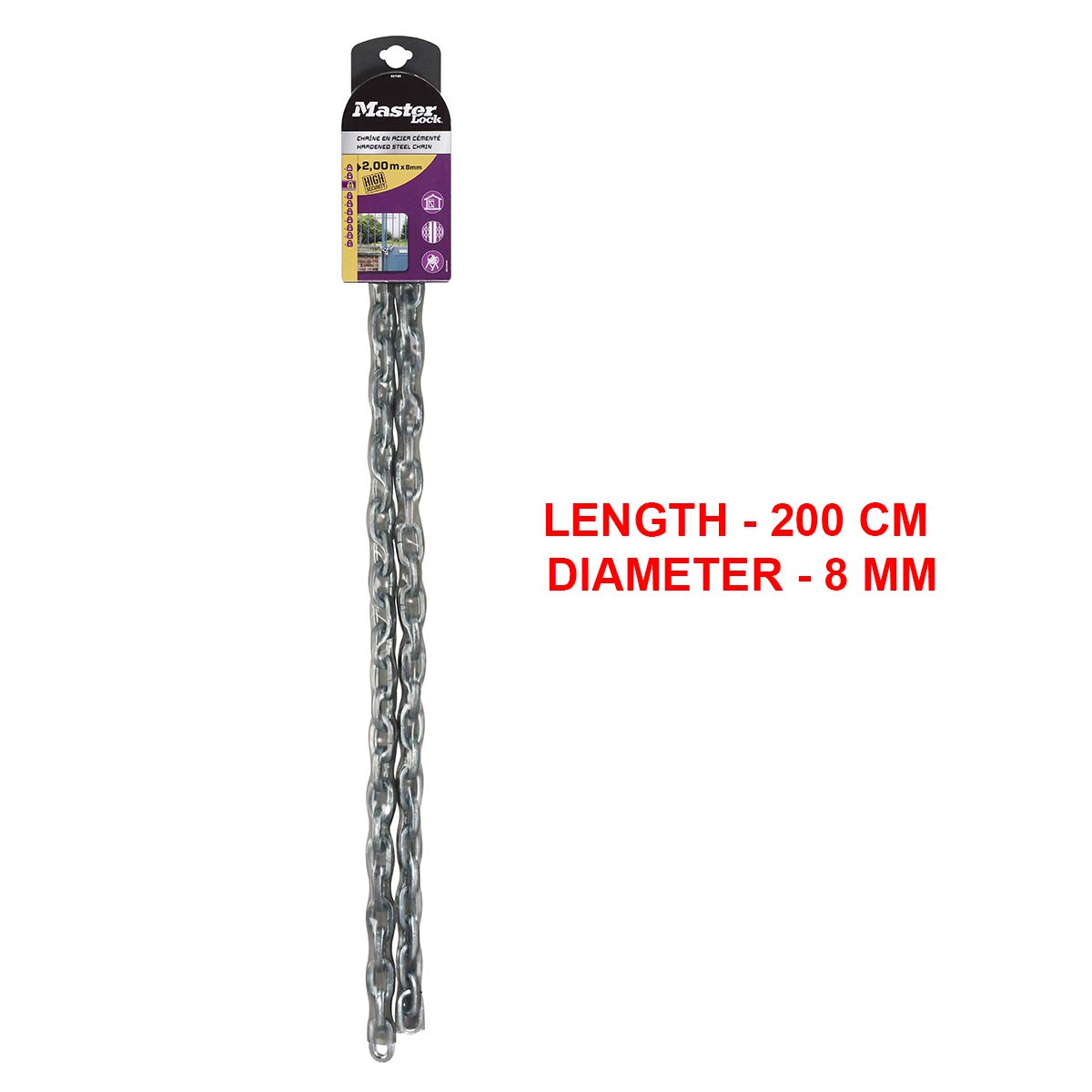 Master Lock 8018EURD Cadena de acero endurecido, 2 m