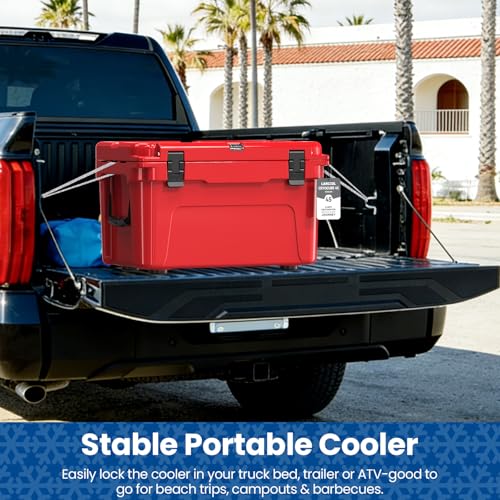 Image of Rotomolded Hard Cooler, Portable Small Ice Chest with 3-Inch Insulation, Heavy-Duty Beach Cooler for Camping, Fishing, Boating, Picnic, BBQ, Travel