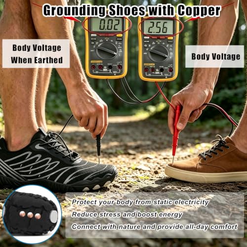Image of Grounding Shoes with Copper, Barefoot Shoes Women Men, Wide Toe Box Hiking Barefoot Womens, Non-Slip Comfortable Breathable Water Shoes for Walking Running