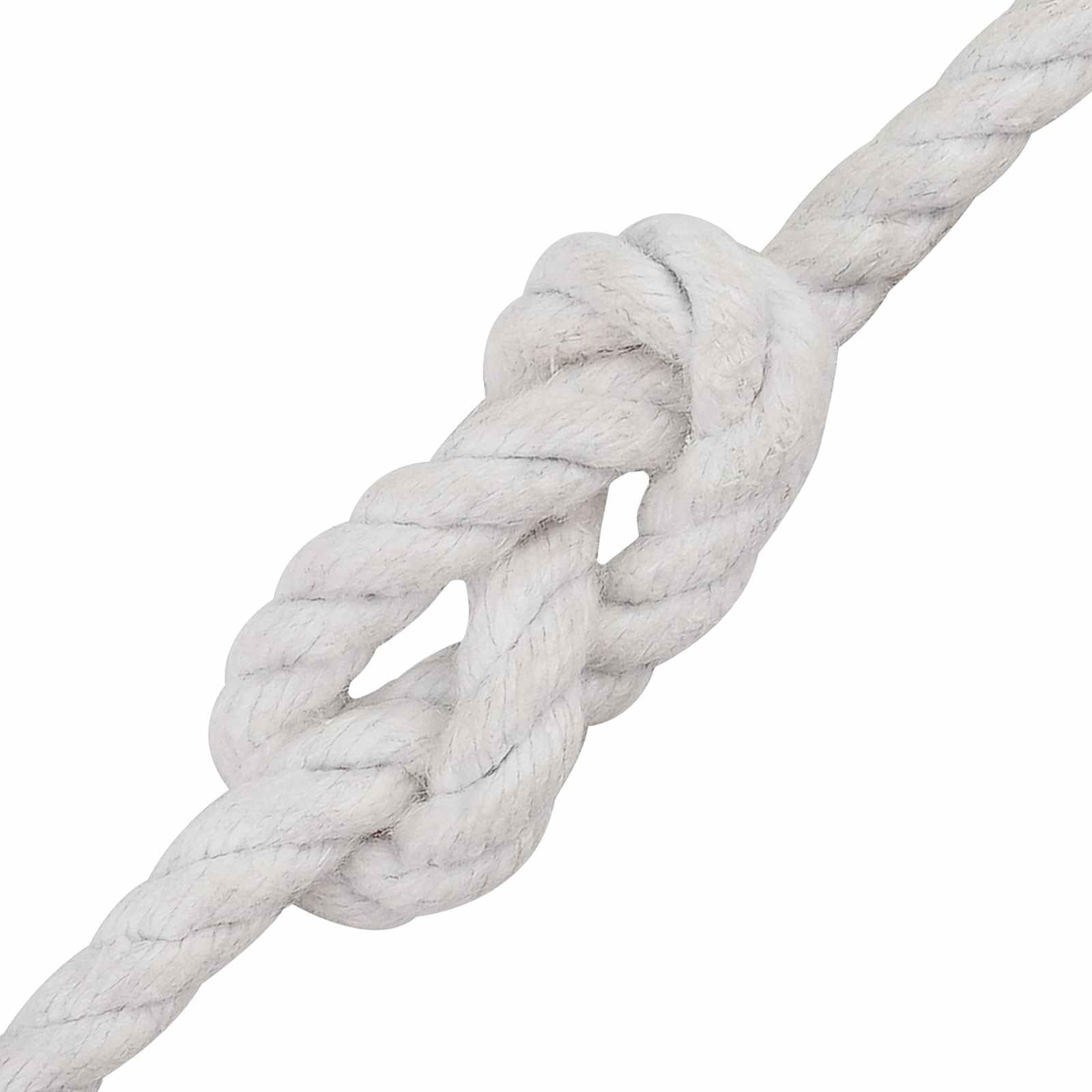 Corde en coton blanche 0,4 cm x 100 m triple corde robuste pour jardin, camping, atelier, bricolage, fixation et transport, flexible, polyvalente, avec bonne prise en main