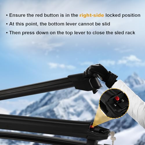 Ski Rack for Car Roof, Ski Rack Carrier with Sliding Design, Ski & Snowboard Roof Rack with Anti-Theft Lock, Holds 6 Skis or 4 Snowboards, Aluminum Ski Roof Rack, Fits Most Crossbars