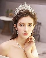 Vista 2 de Corona de boda para novia, tiara de princesa con diamantes de imitación para mujer, corona de reina de graduación, concurso, corona de boda nupcial