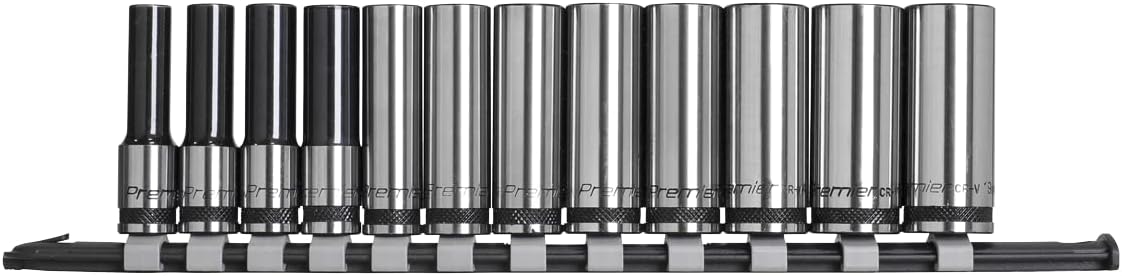 Sealey Premier Black 12pc 3/8" Sq Drive Deep Socket Set - AK7993