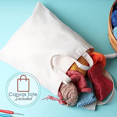 ارابيست مجموعة كروشيه مكونة من 73 قطعة للمبتدئين والبالغين والاطفال فاخرة مع 21 خطاف و1500 ياردة خيوط الغزل لمجموعة الكروشيه وشنطة حمل قماشية والكثير ادوات