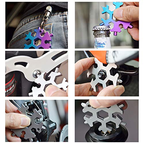 19 In 1 Snowflake Multi-Tool, Screwdriver -Bottle Opener,Outdoor Wrench Multi-Tool Standard/Metric Snowflake Wrench Cool Gadgets,Great Christmas Gift, Father'day Gift #TOP3
