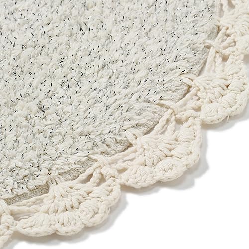 Francfranc フランフラン プリル マット ホワイト×シルバー 50×50cm [2]