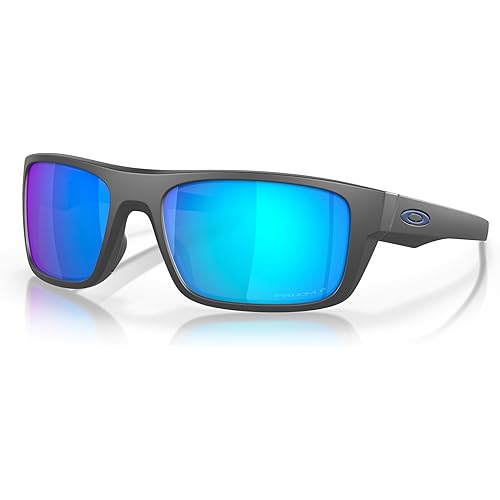 Oakley Man Sunglasses Matte Dark Grey Frame, Prizm Sapphire Polarized Lenses, 61MM
